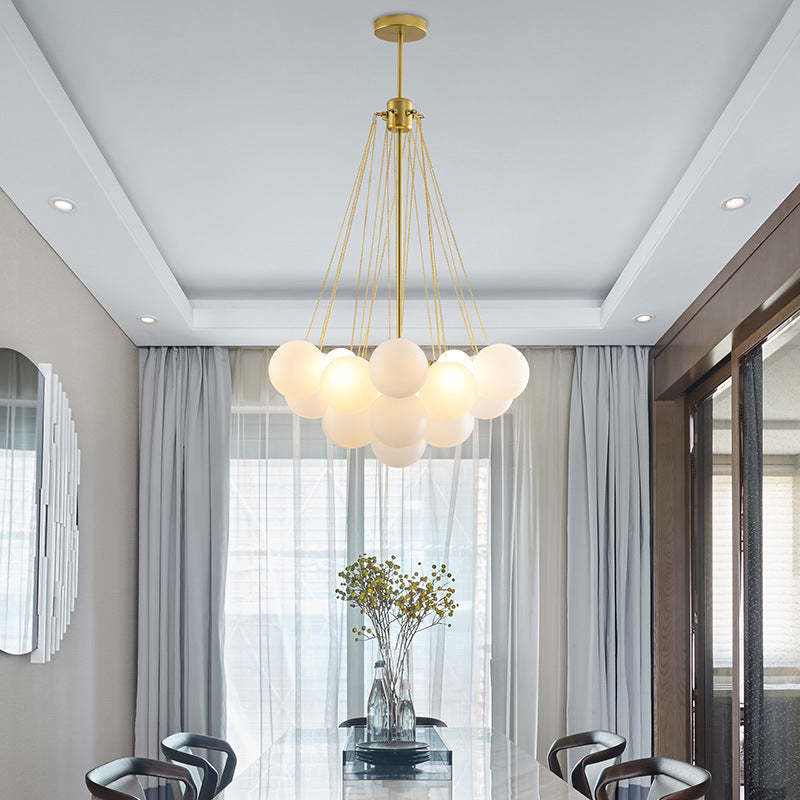Valentina Glass Globe Pendant Light Bubble, Gold/Black