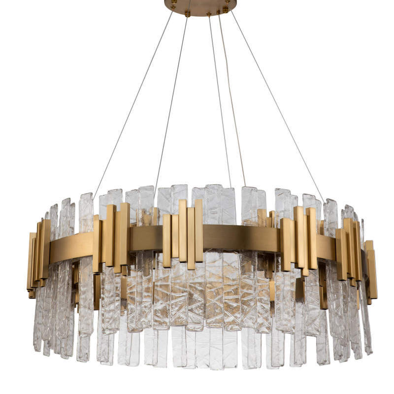 Marilyn Mid Century Iron & Glass Chandelier Circle