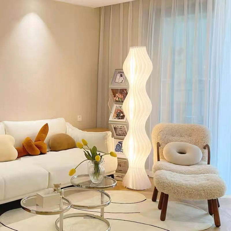 Salgado Artistic Pleated Acrylic Floor Lamp White