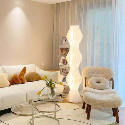 Salgado Artistic Pleated Acrylic Floor Lamp White
