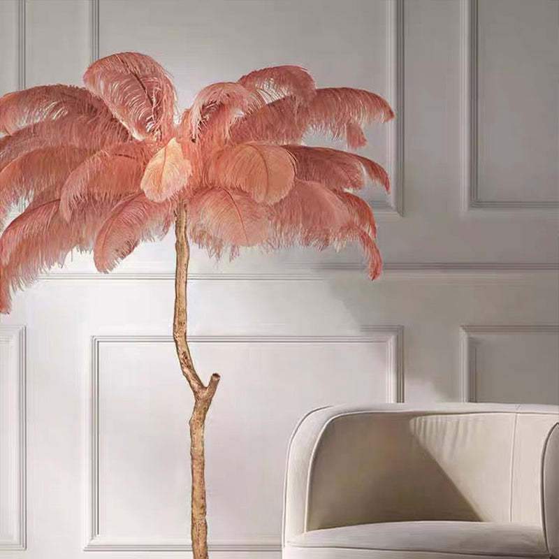 O'Moore Nordic Luxury Unique Ostrich Feather Floor Lamp/Table Lamp