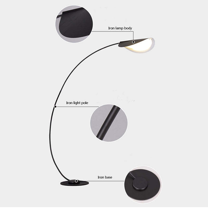 Edge Modern Arch Metal Floor Lamp, Black