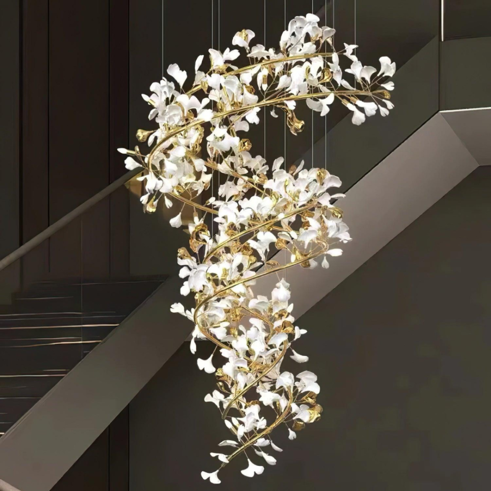 Olivia Modern Leaf Chandelier Metal/Ceramic Bedroom/Living Room