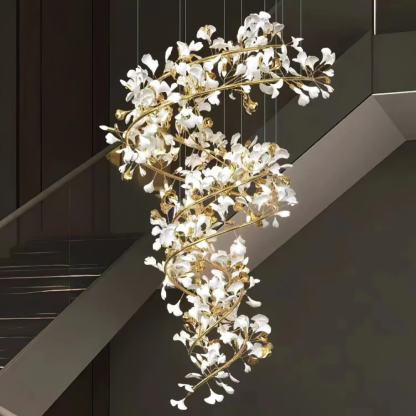 Olivia Modern Leaf Chandelier Metal/Ceramic Bedroom/Living Room