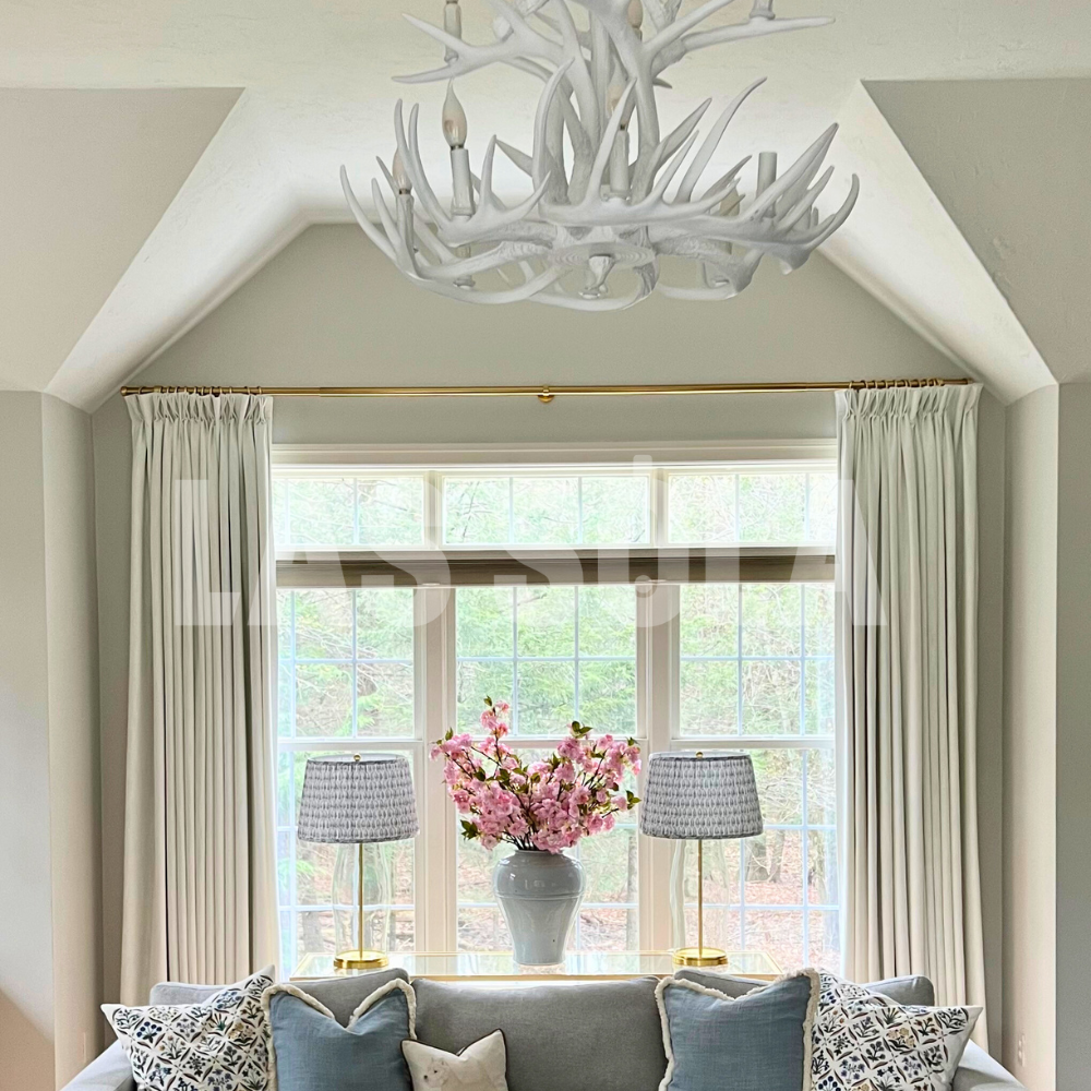 Silva Rustic Antler Metal/Resin Chandelier White Dining Room