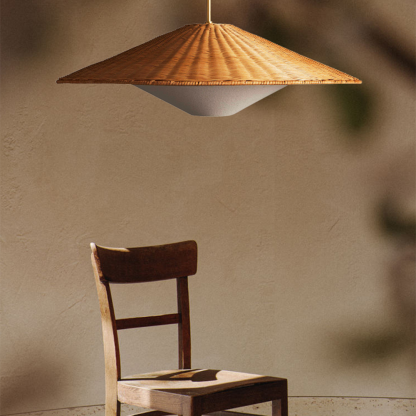 Muto Hand-Woven Retro Pendant Light Rattan Bedroom Dining Room