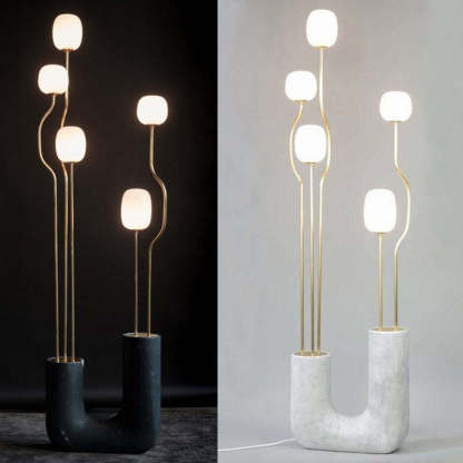 Russo Artistic Ball Glass Metal Floor Lamp