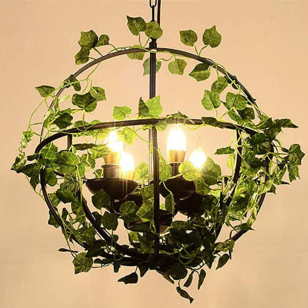 Vireo Industrial LED Pendant Light Black Green Metal Living Room
