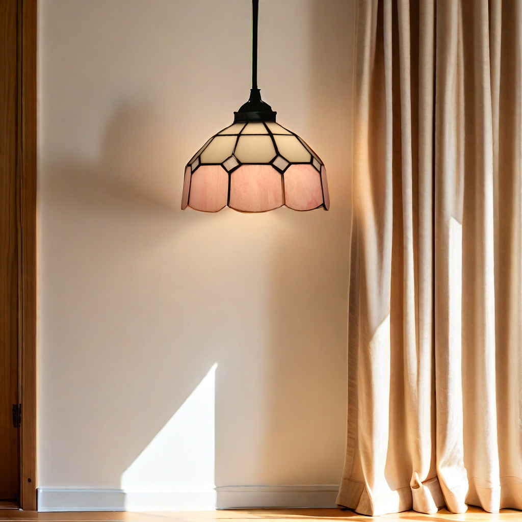 Eryn Dome Shade European Pendant Light Stained Glass Living Room