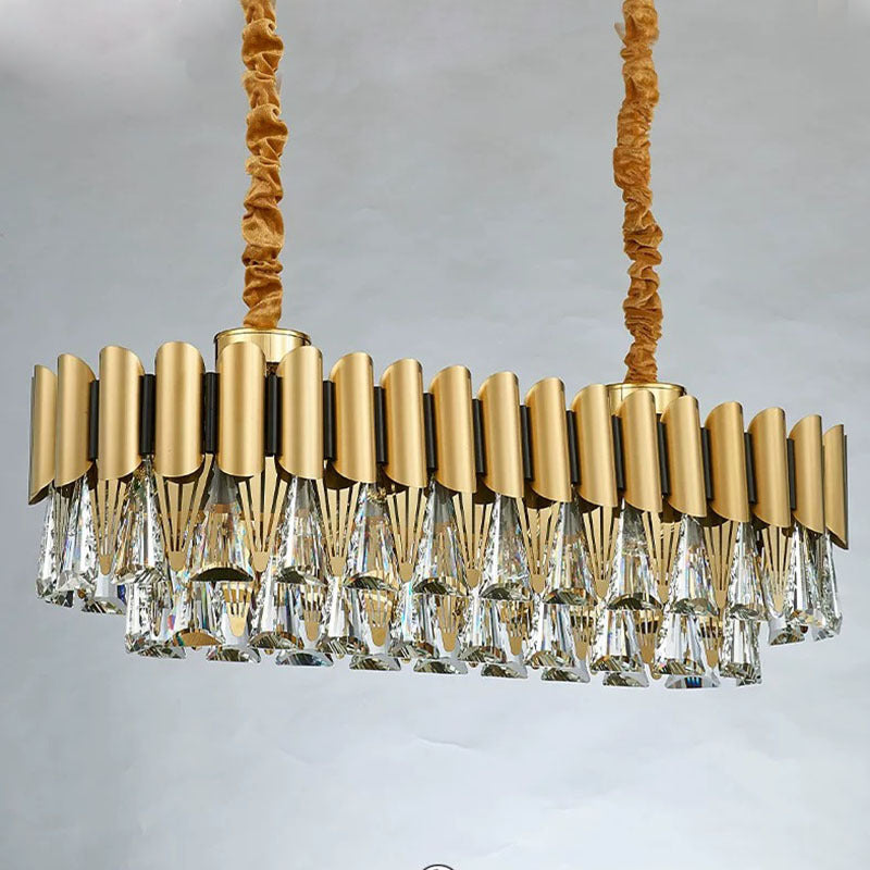Marilyn Rectangular Luxury Metal Crystal Chandelier Small