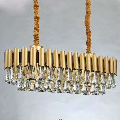 Marilyn Rectangular Luxury Metal Crystal Chandelier Small