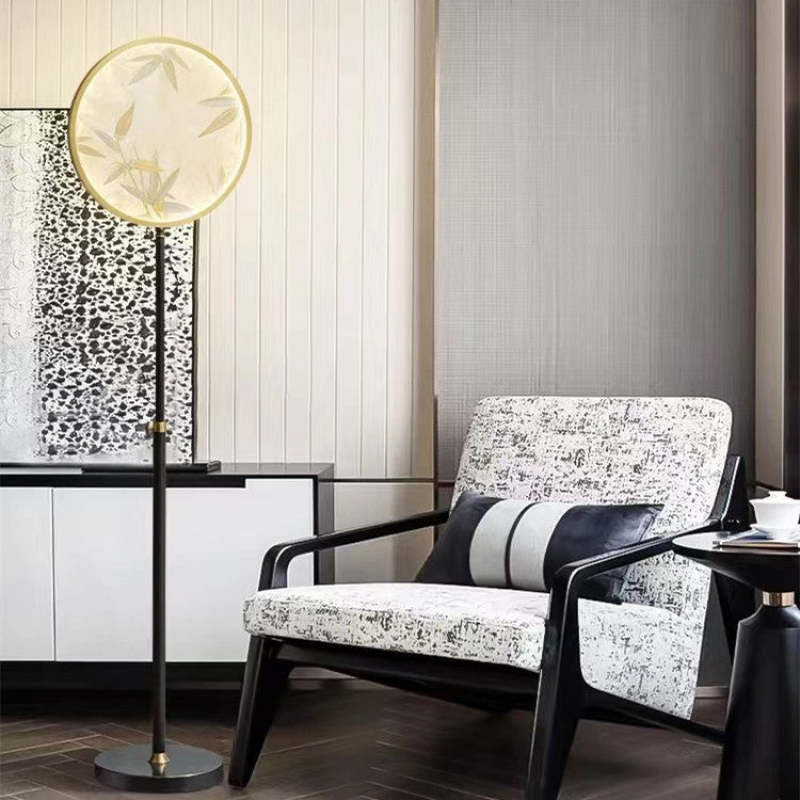 Jade Zen Artistic Circle Floor Lamp Metal Glass