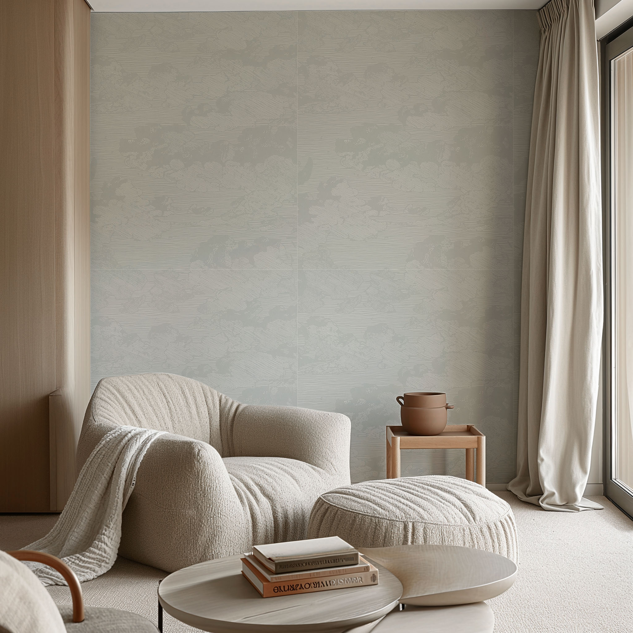Wave Removable Nature Cloud Multicolor Bathroom Bedroom Kitchen Wallpaper