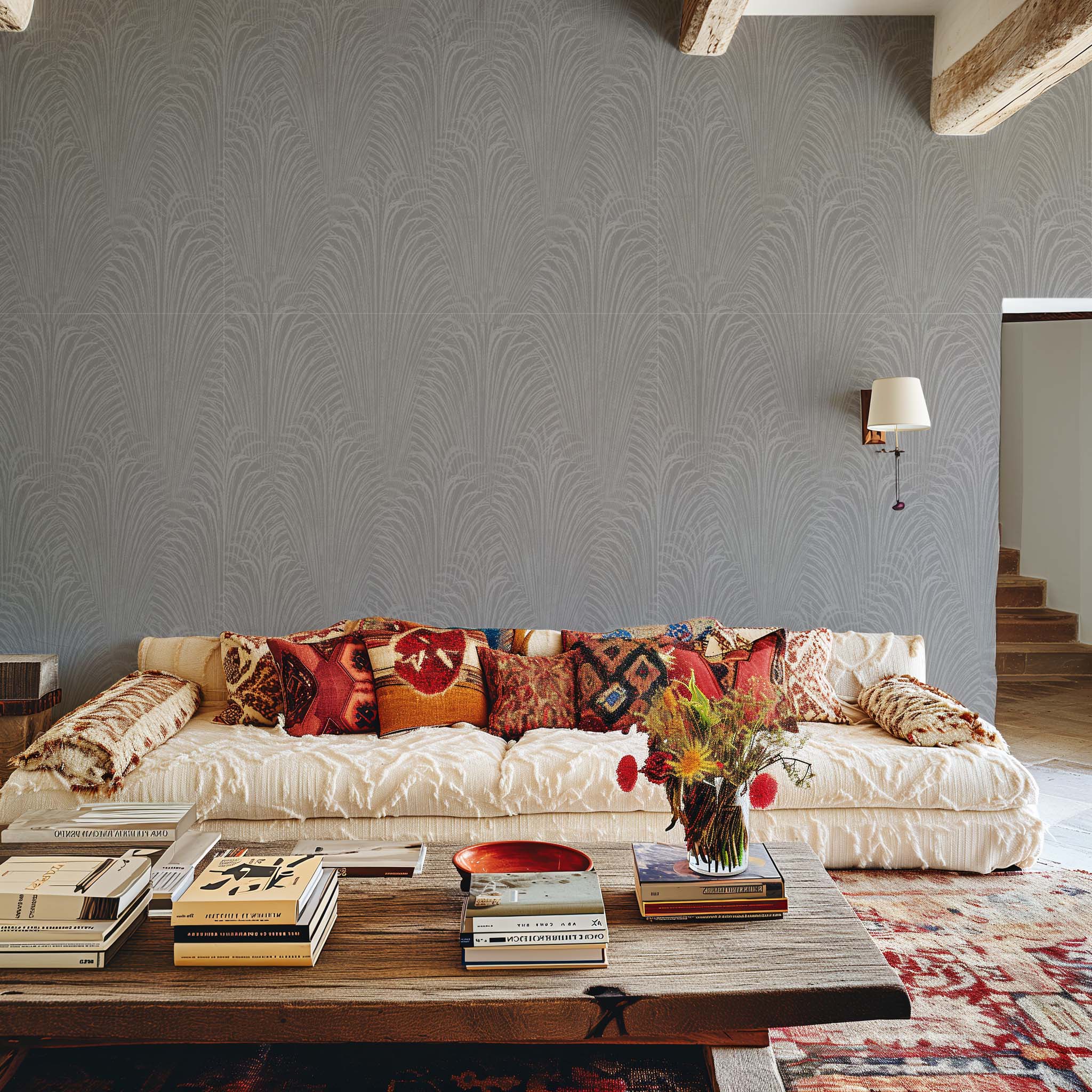 Lila Removable Vintage Nature Reed Multicolor Living Room Bedroom Wallpaper
