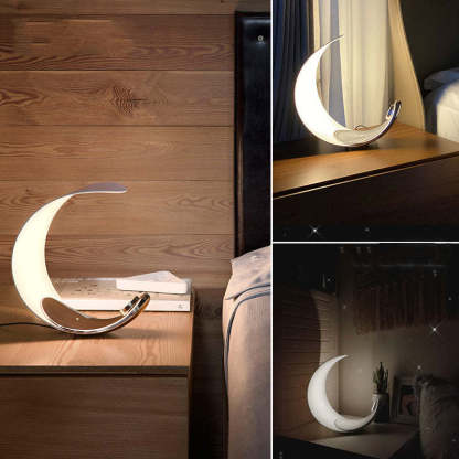 Modern Moon Arc LED Table Lamp for bedroom accent lighting