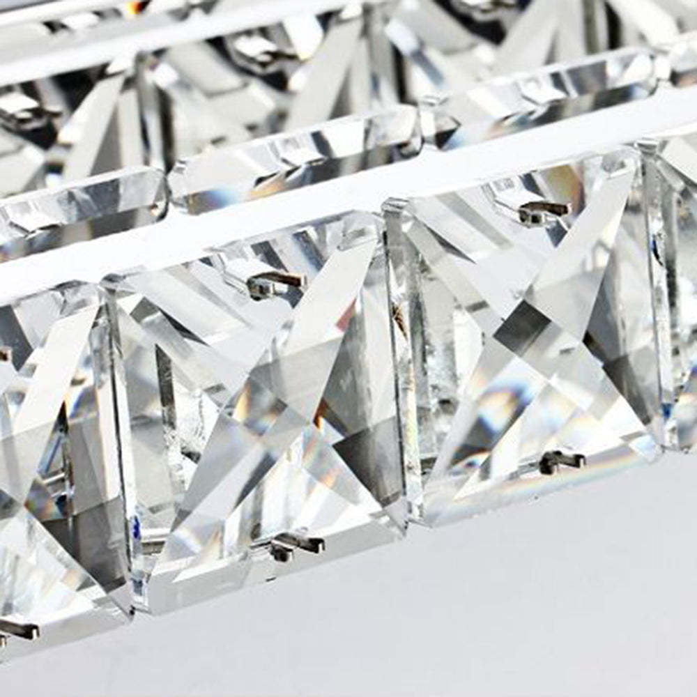 Kristy Luxury Linear Crystal Mirror Front Vanity Wall Lamp, Silver
