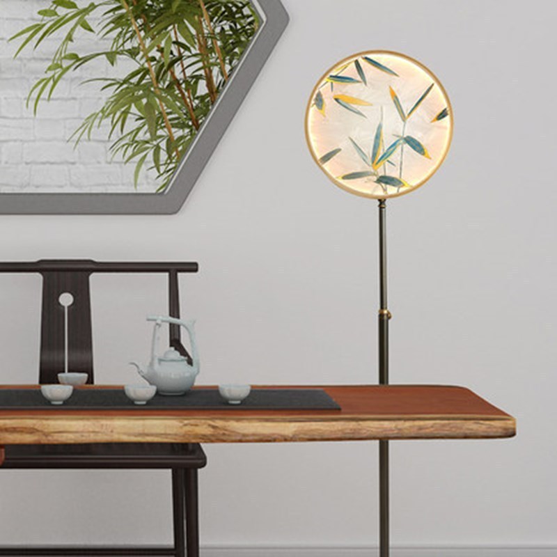 Jade Zen Artistic Circle Floor Lamp Metal Glass