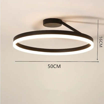Arisha Modern Circle Flush Mount Ceiling Light, Black & White