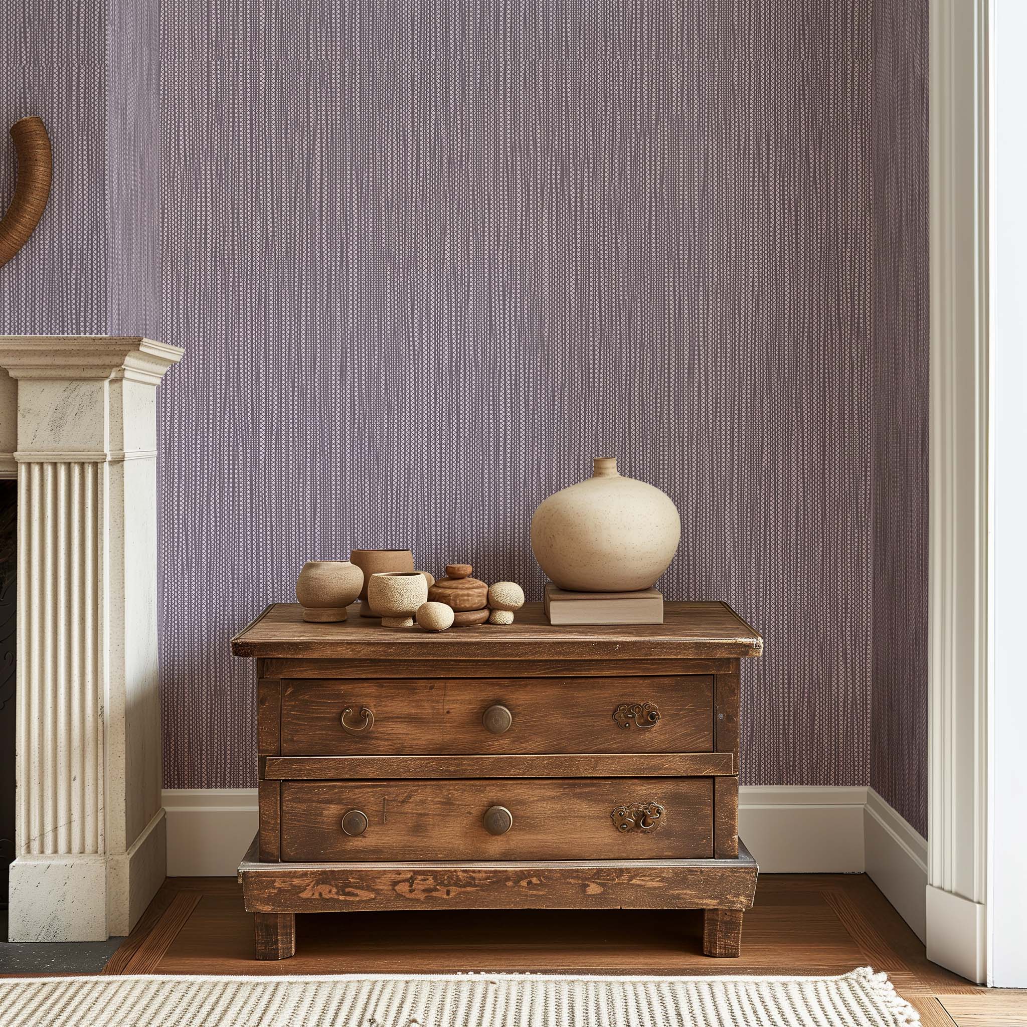 Cloud Minimalist Removable Purple Gray Beige Brown Living Room Bedroom Wallpaper