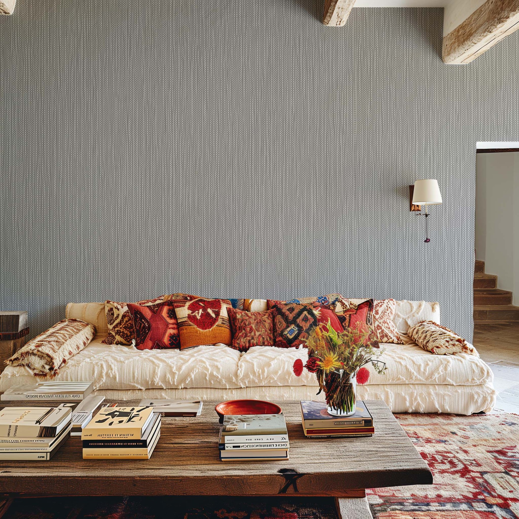 Cloud Minimalist Removable Purple Gray Beige Brown Living Room Bedroom Wallpaper