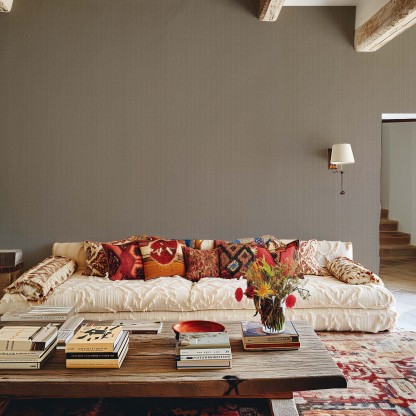 Cloud Minimalist Removable Purple Gray Beige Brown Living Room Bedroom Wallpaper