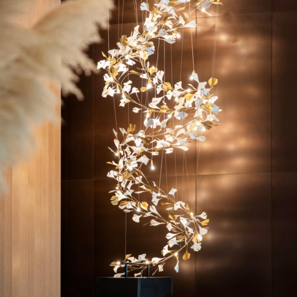 Olivia Modern Leaf Chandelier Metal/Ceramic Bedroom/Living Room