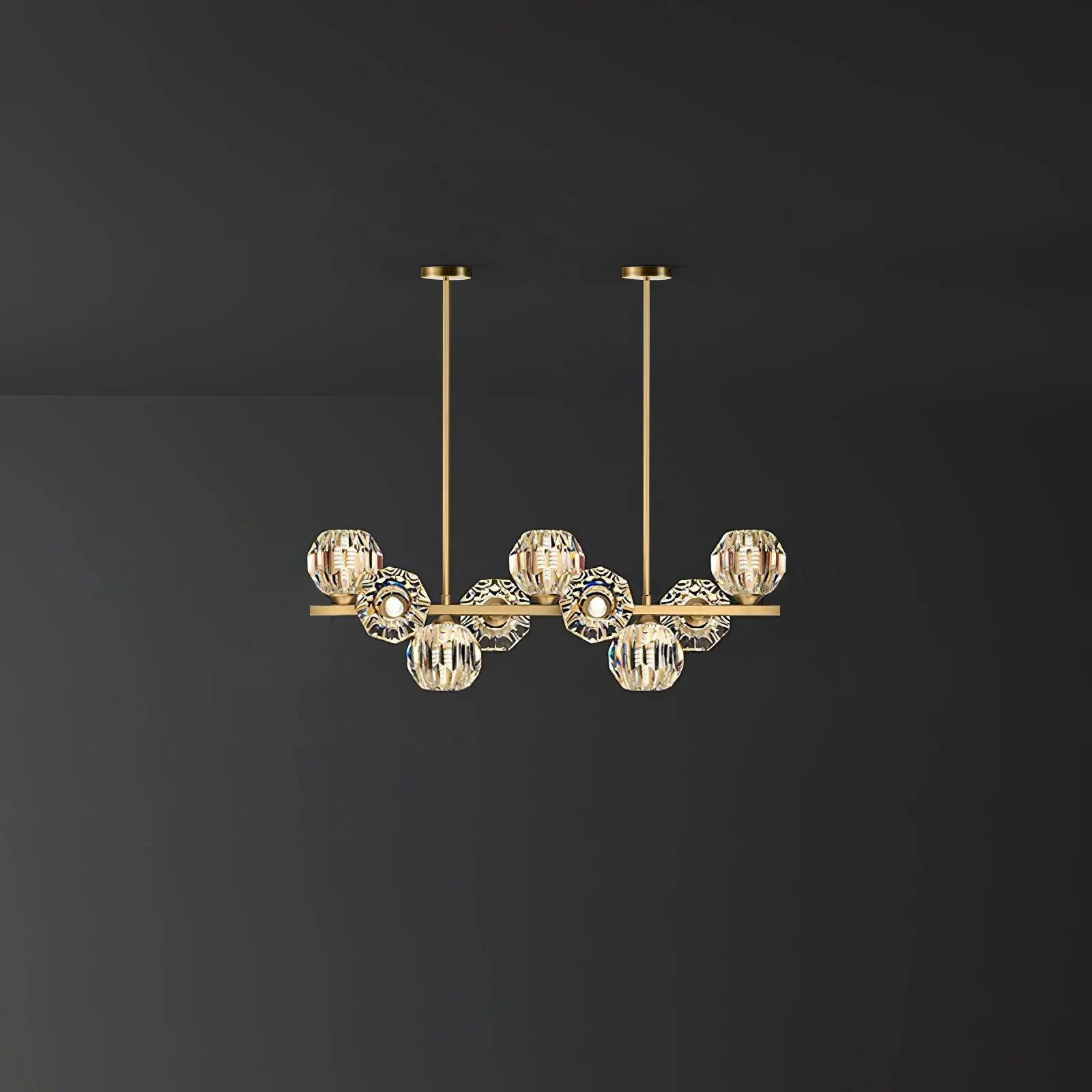 Valentina Gorgeous Brass Glass Ball Chandelier Living Room Dining Room