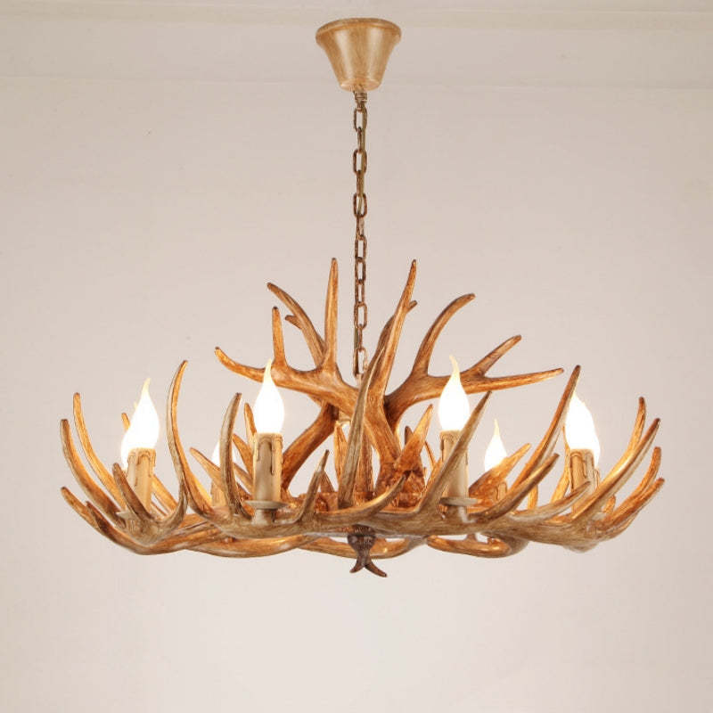 Austin Retro Deer Antlers Candlelight Horn Resin Chandelier