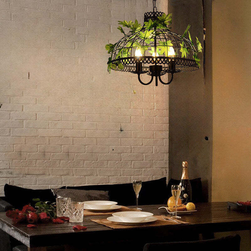 Industrial Design LED Pendant Light Black/Green Metal Bar | Las Sola