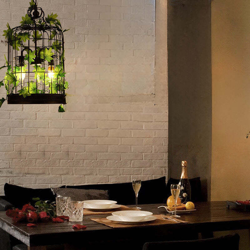 Vireo Industrial LED Pendant Light Black Green Metal Living Room