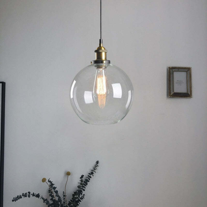 Levy Industrial Glass Pendant Light Clear/Amber/Smoke Grey