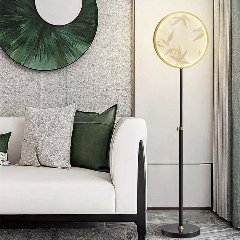 Jade Zen Artistic Circle Floor Lamp Metal Glass