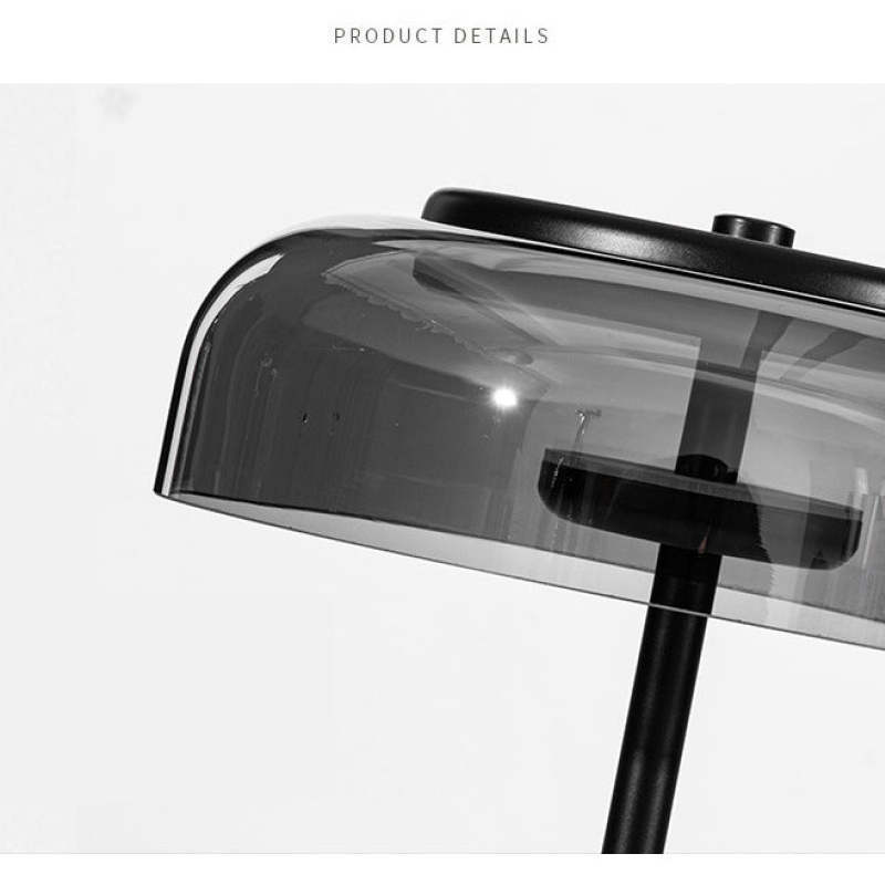 Hailie Modern Umbrella Glass/Metal Table Lamp, Black