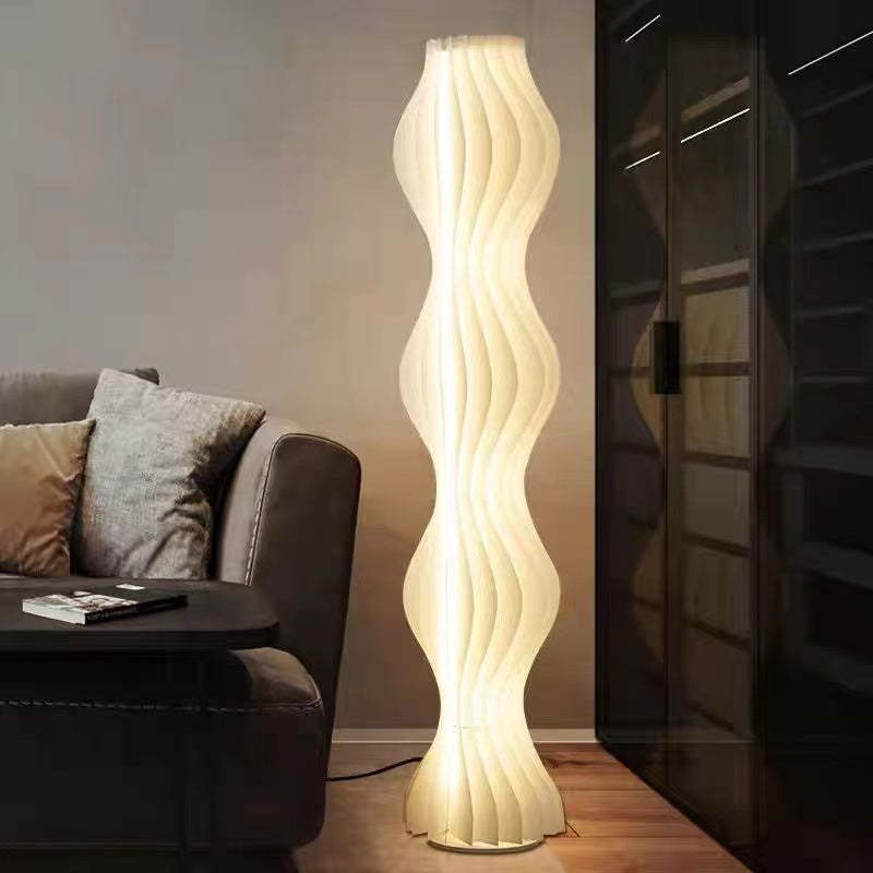 Salgado Artistic Pleated Acrylic Floor Lamp White