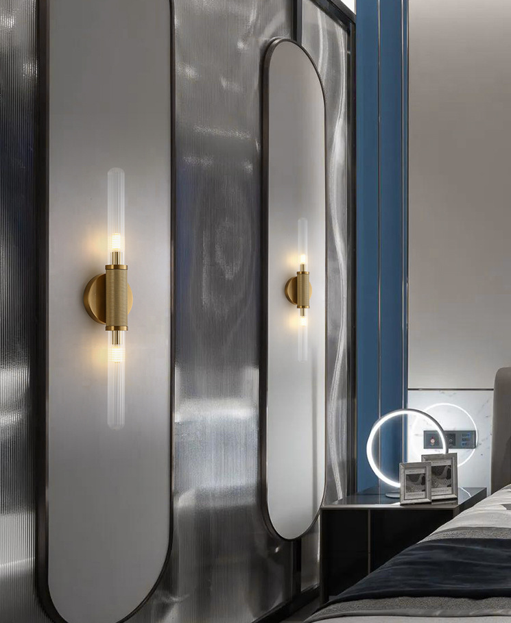 Meza Modern Long Pole Glass Luxury Wall Light Shades Hallway Bedroom Living Room