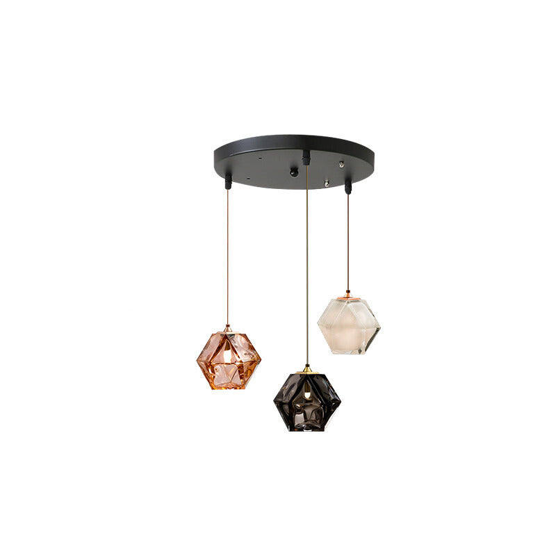 Hailie Polyhedron LED Pendant Light Metal Glass Kitchen Island