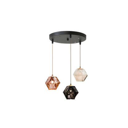Hailie Polyhedron LED Pendant Light Metal Glass Kitchen Island