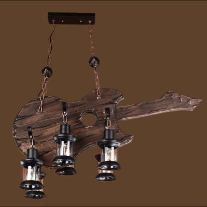 Austin Guitar Pendant Light, Farmhouse Lantern Shades