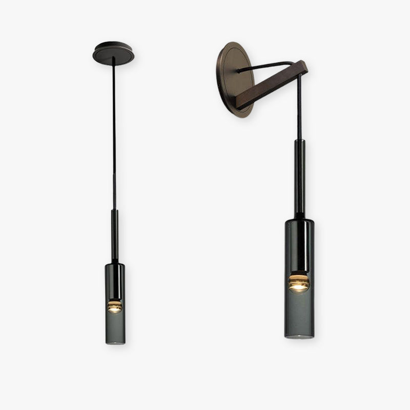 Sanna Modern Black Glass  Streamlined Pendant light/Wall Lamp
