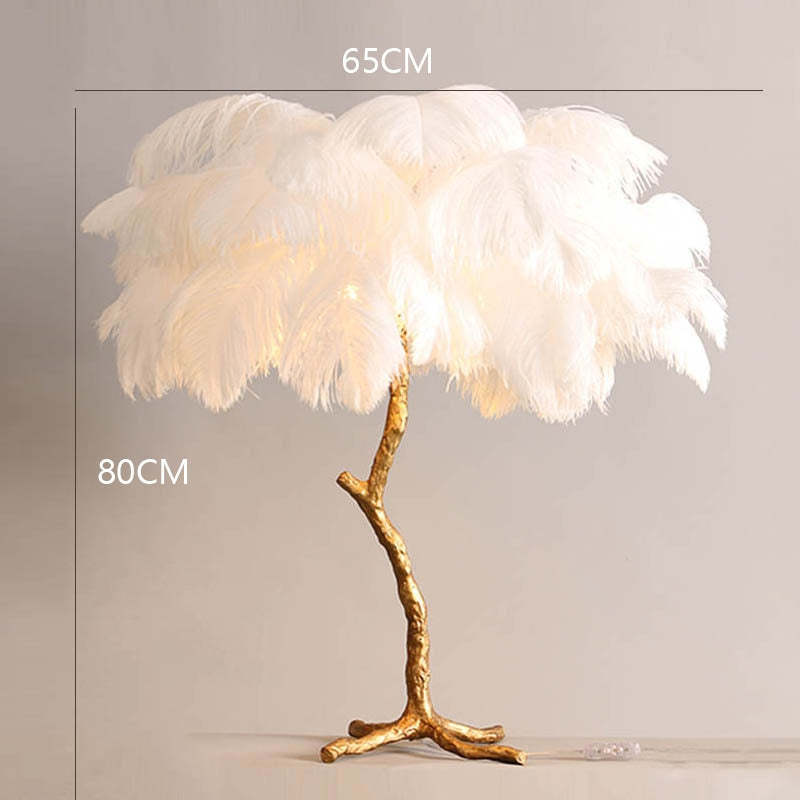 O'Moore Nordic Luxury Unique Ostrich Feather Floor Lamp/Table Lamp