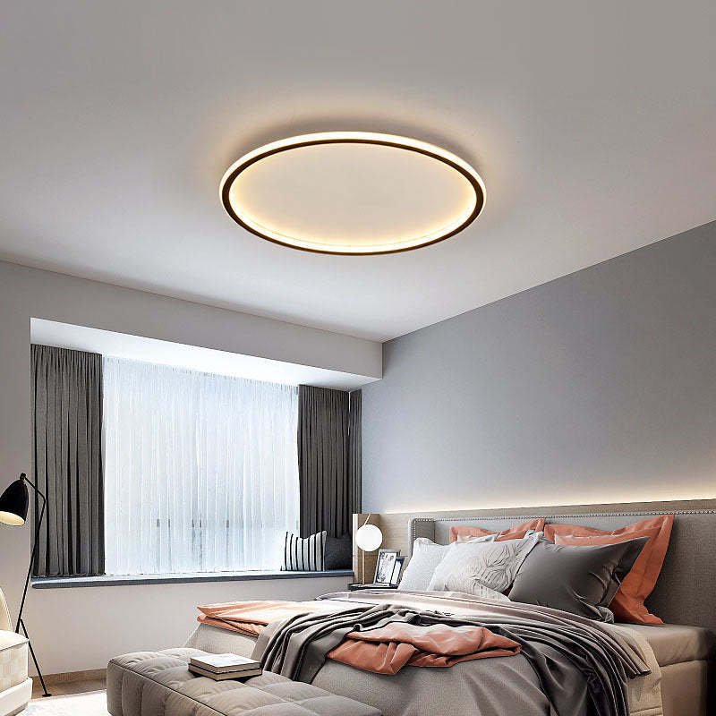 Modern LED Round Flush Mount Ceiling Light Black White | Las Sola