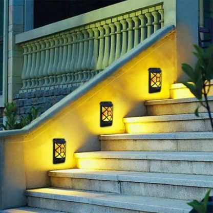 Sumait Waterproof LED Flickering Flame Solar Wall Lamp