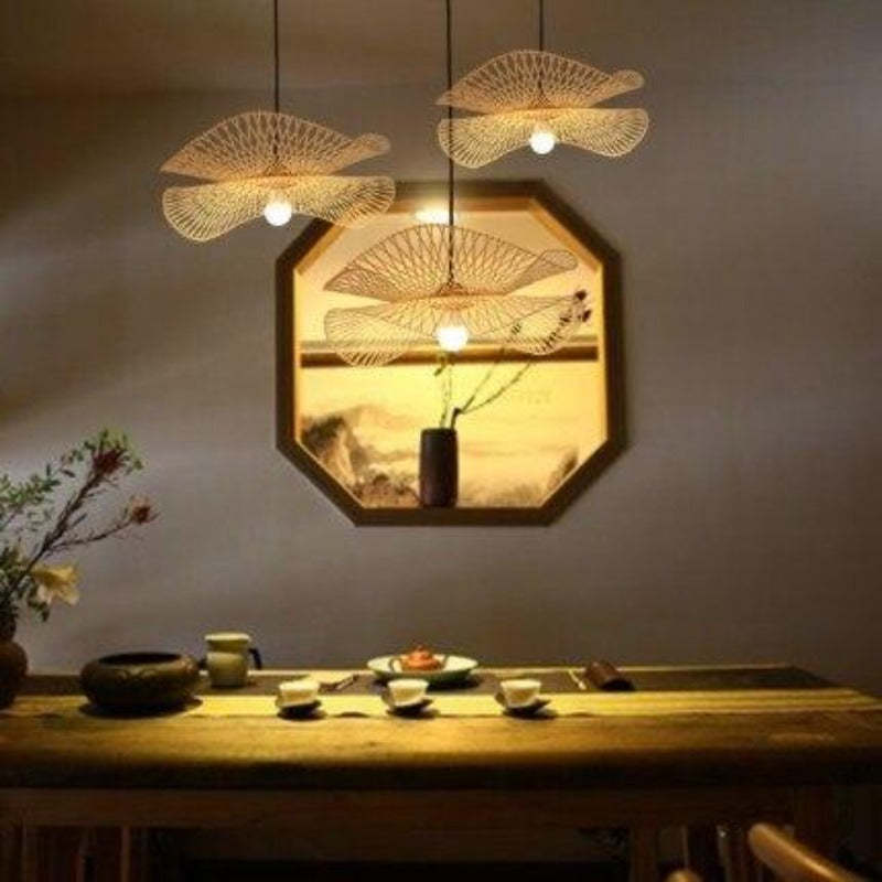 Muto Elegance Woven Nature Rattan Pendant Light