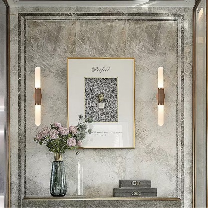Meza Modern Long Pole Glass Luxury Wall Light Shades Hallway Bedroom Living Room