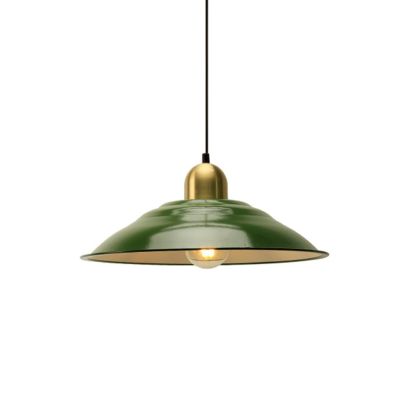 Cairns Green Arched Pendant Light - Vintage Metal Style