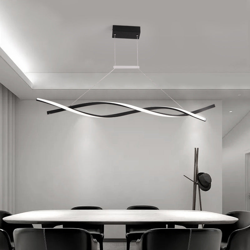 Louise Modern Minimalist Nordic Cross-Curved Metal Pendant Light