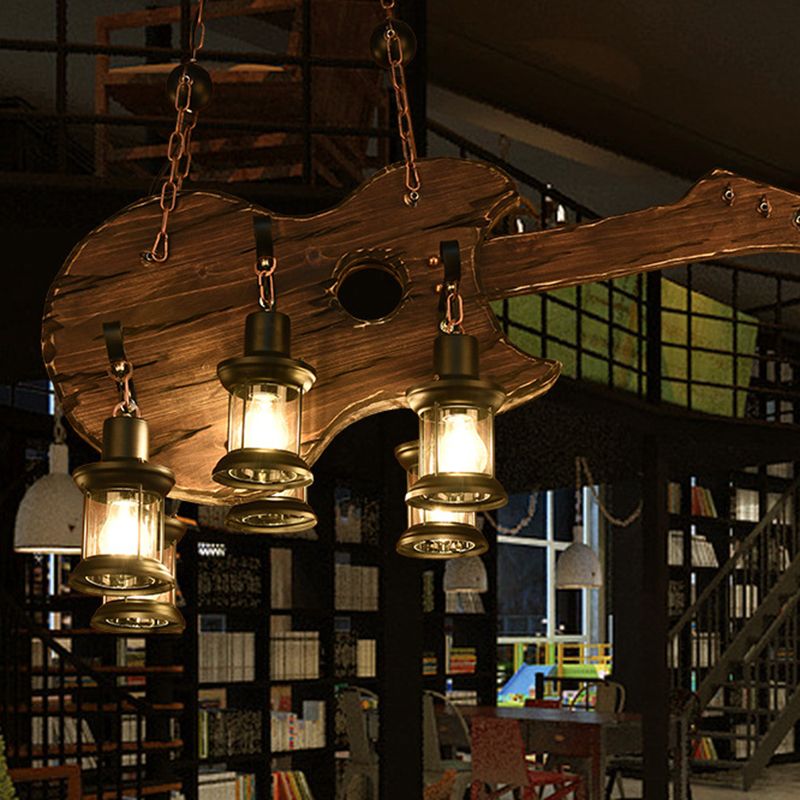 Austin Farmhouse guitar shaped pendant light with lanterns