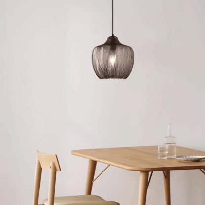 Hailie Modern Round Pendant Light Metal/Glass Dining Room