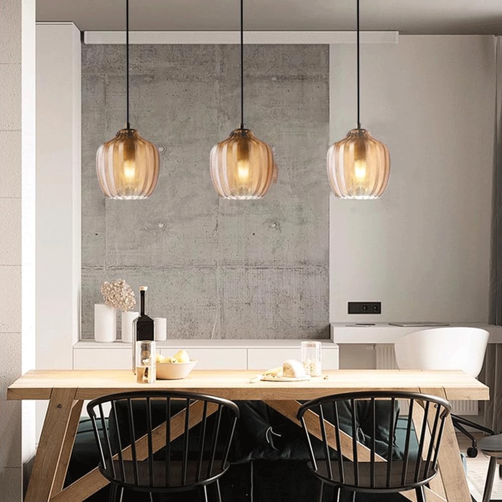 Hailie Modern Round Pendant Light Metal/Glass Dining Room