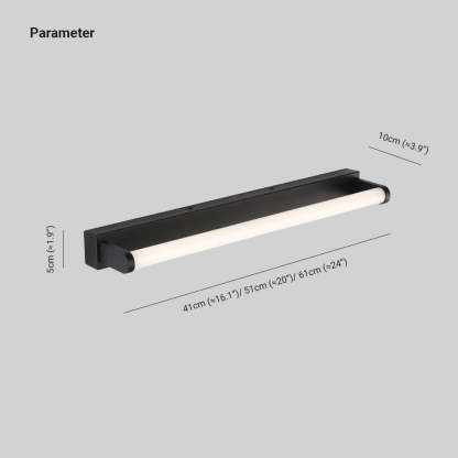 Leigh Minimalist Linear Cylindrical Metal/Acrylic Wall Lamp, Black, Bathroom